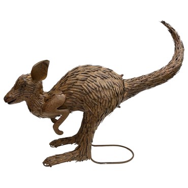 Large Rust Hopping Kangaroo Statue 76.5x60cm