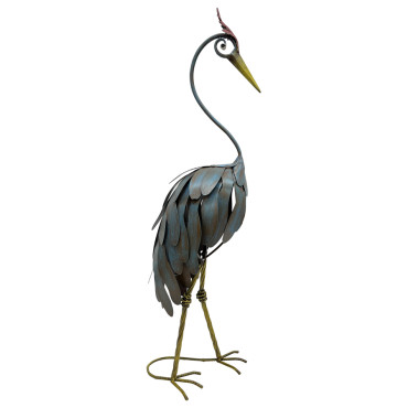Crane Statue Looking Down 20x70cm