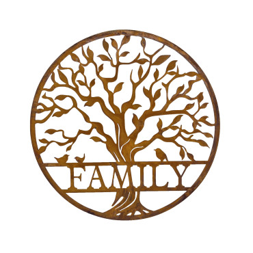 Laser Cut Round Family Tree Of Life Wall Art 50x50cm