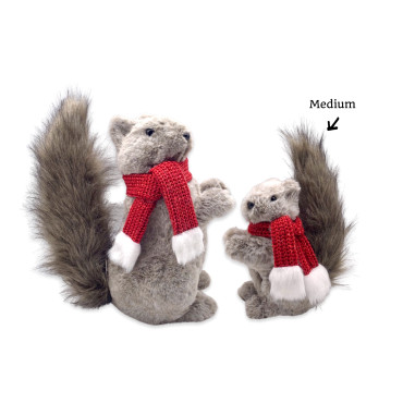 bulk 6 Xmas Rodney Squirrel w Red Scarf 23cm