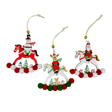 bulk 24 Xmas Red & Green Pompom Assort 11cm
