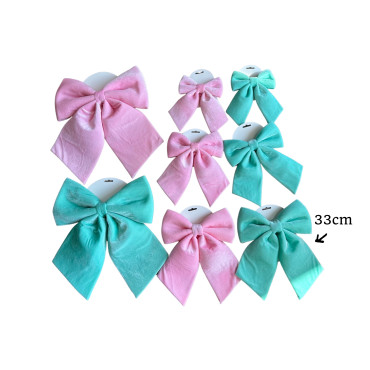 bulk 12 Xmas Pink & Blue Velet Bow 33cm
