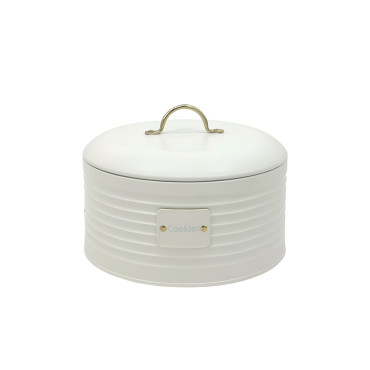 Corrugated Metal Cookie Storage Tin 21x16cm