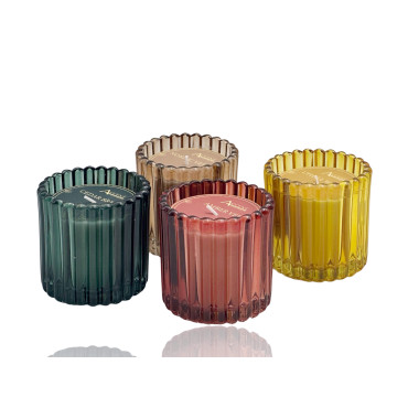 bulk 24 Ripple Scented Glass Jar Candle 125G 4 Assorted