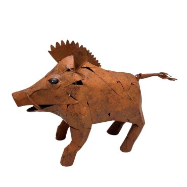 Metal Rust Warthog Statue 54cm