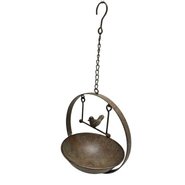Hanging Birdfeeder w Bird On Swing 48cm