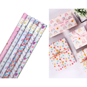 bulk 50 All About Pink Gift Wrap 70Cmx3M 38Mm Core