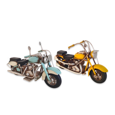 Set 2 Metal Vintage Motorcycle 2 Assorted 18x11cm