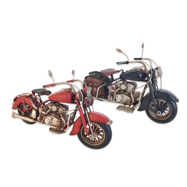 Set 2 Metal Vintage Motorcycle Assorted 27cm