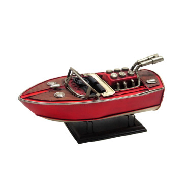 Metal Speed Boat Ornament 24x12cm