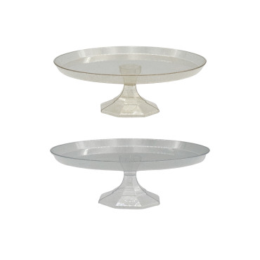 bulk 24 Large Glitter Plastic Cake Stand 30x5cm