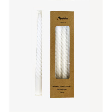 bulk 96 Spiral Dinner Candle White 25cm