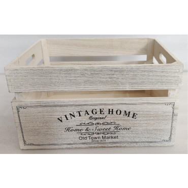 Vintage Home Wood Crates White Wash 40x22cm