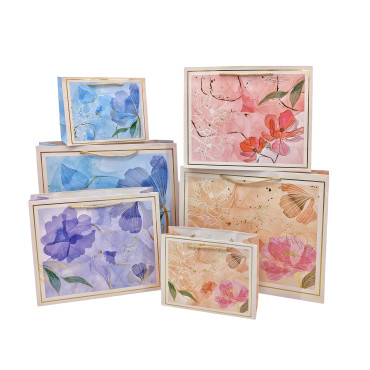 bulk 24 Large Landscape Floral Gift Bag Assorted 32cm
