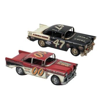 Set 2 Metal Vintage Car Assort 29cm