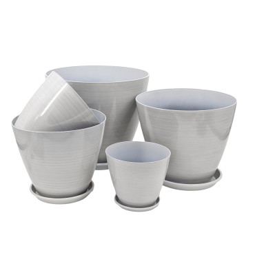 bulk 12 Brush Glazed Planter w Drainage Tray 30cm