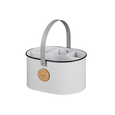 Two Tone Metal Caddy Storage Tin 27cm