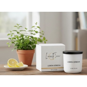 bulk 6 Luxe Fleur Scented Soy Candle In Jar Lemon Verbena