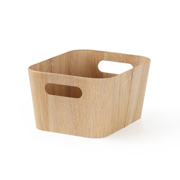 bulk 6 Woodgrain Look Storage Rectangle 23cm