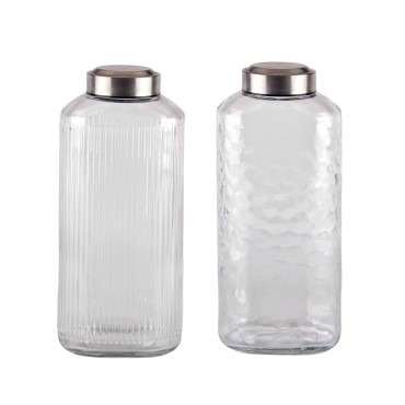 bulk 6 Glass Bottle w Metal Screw Lid 1.8Lt Assort 11x30cm