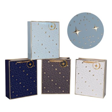 bulk 24 Night Sky Gift Bottle Bag Foiled 36cm