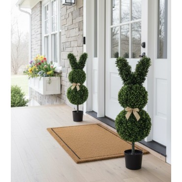 Set 2 Artificial Bunny Rabbit Topiary Tree 80cm