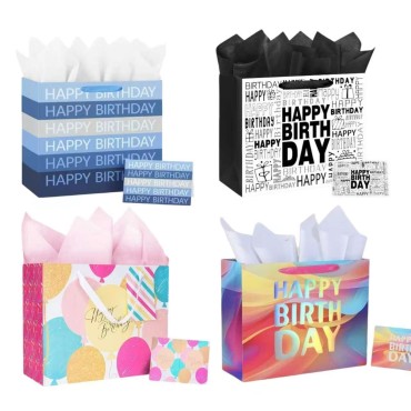 bulk 24 Medium Happy Birthday Celebration Gift Bag 23cm