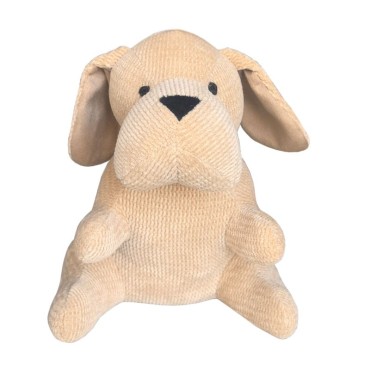 Beige Fabric Sitting Pup Door Stopper 25cm