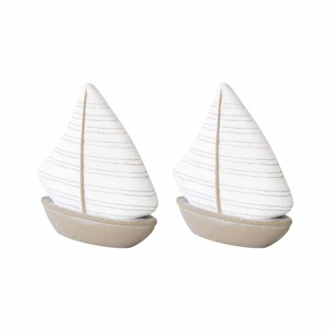 Set 2 Pottery Sailboats 15cm