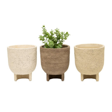 Set 3 Asst Curve Base Planters w Hole + Plug 20cm