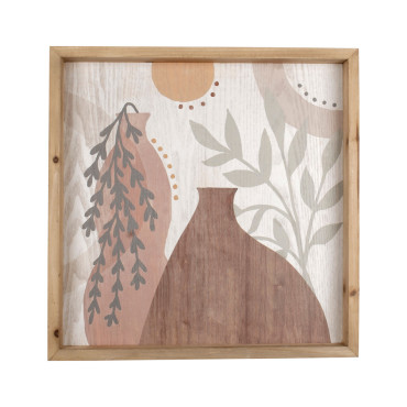 Framed Tropics w Abstract Vase Wall Art 40cm