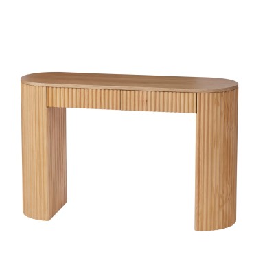 Wooden Table w Fluted Panelling 120x76cm