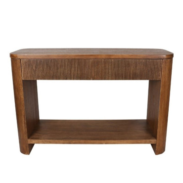 Mid-Century Style Console Table W 2 Drawers + Shelf 122x80cm