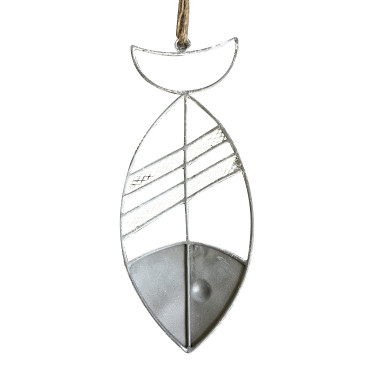 Hanging Fish Wall Decor W Rope 38cm