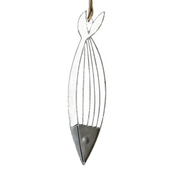 Hanging Fish Wall Decor W Rope 52cm