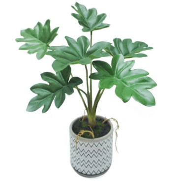 Artificial Philodendron In Ceramic Pot 7x31cm