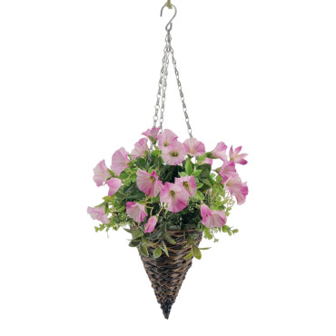 Artificial Hanging Flower in Rattan Pot 72cm