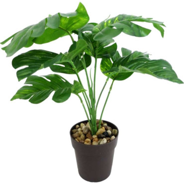 Set 2 Artificial Monsteria in Pot Assort 30cm