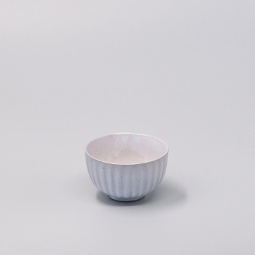 Tea Cup Ridged 150ml Speckled White