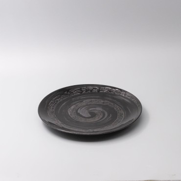 Dinner Plate 28cm Gunmetal Swirl Glaze