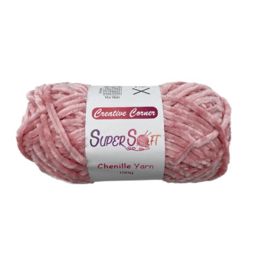 bulk 12 Pink Super Soft Chenille Yarn 100G
