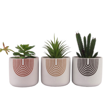 Set 3 Rainbow Ceramic Pot Planter 15cm