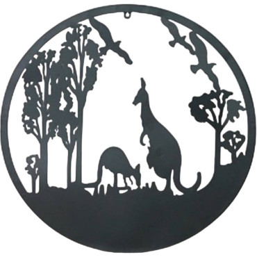 Joey Kangaroo Metal Wall Art 60cm