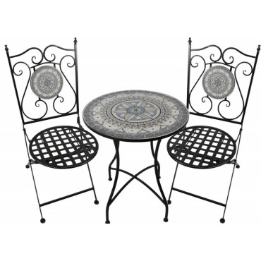 Santorini Charm 3pc Outdoor Table & Chairs Setting