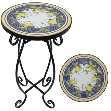 Molto Bene Lemon Mosaic Side Table 50cm