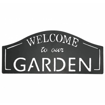 Welcome To Our Garden Metal Sign 18x40cm