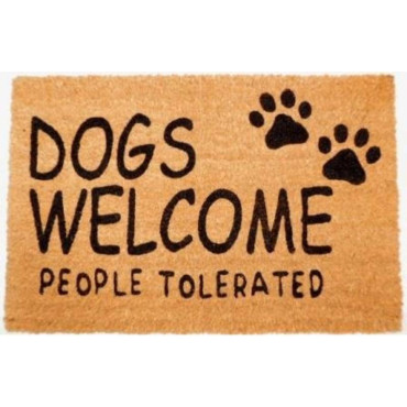 Dogs Welcome People Tolerated Doormat 60x40cm