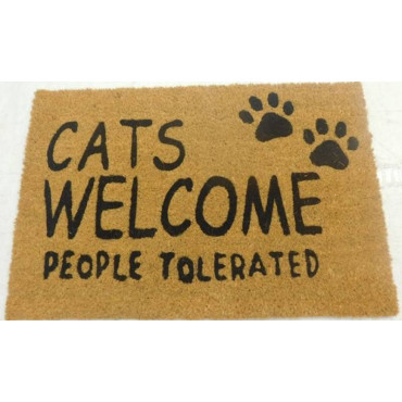 Cats Welcome People Tolerated Doormat 60x40cm