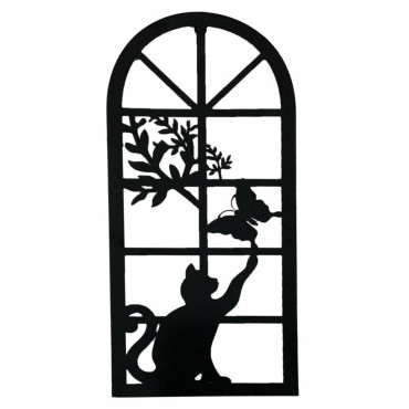 Cat Chasing Butterfly Wall Art 56cm