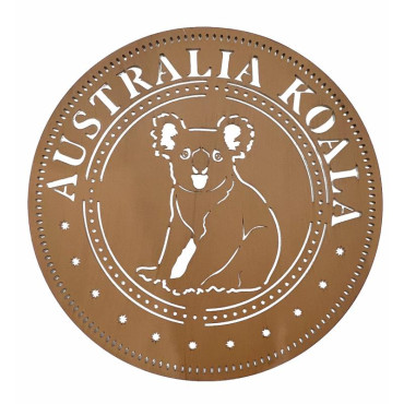 Set 2 Aus Penny Metal Wall Art Koala 98x98cm